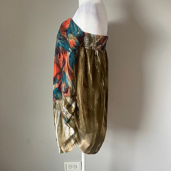 VTG Wet Seal Strapless Asymmetrical Flowy Tube Top Y2K Blouse Sz L Club no belt - Picture 4 of 10